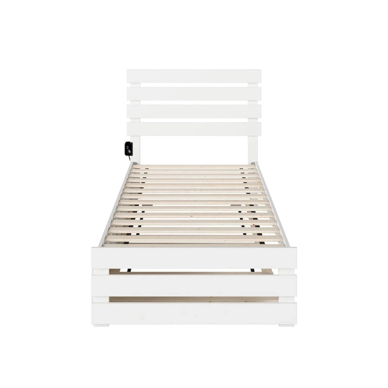 Oxford Bed with Footboard and USB Turbo Charger with Twin XL Trundle