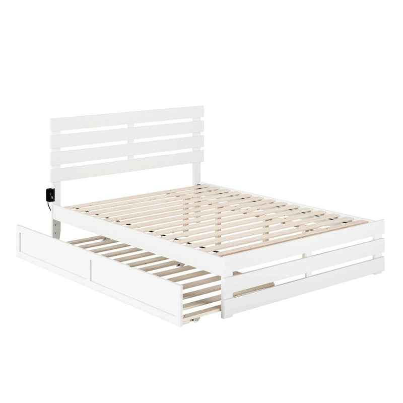 Oxford Bed with Footboard and USB Turbo Charger with Twin XL Trundle