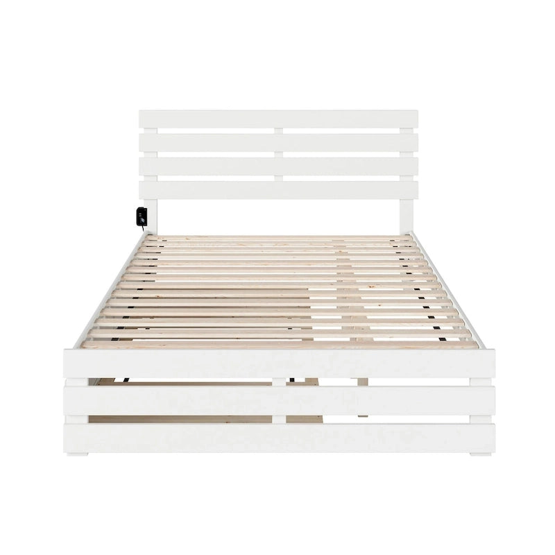 Oxford Bed with Footboard and USB Turbo Charger with Twin XL Trundle