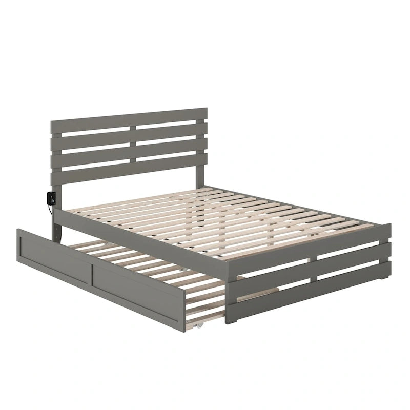 Oxford Bed with Footboard and USB Turbo Charger with Twin XL Trundle