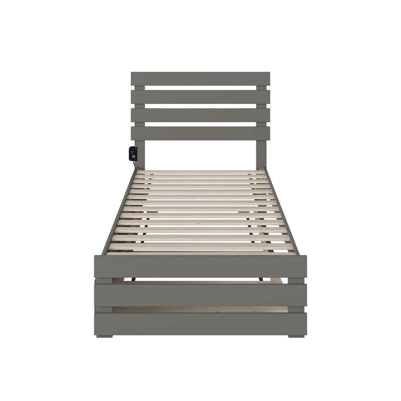Oxford Bed with Footboard and USB Turbo Charger with Twin XL Trundle