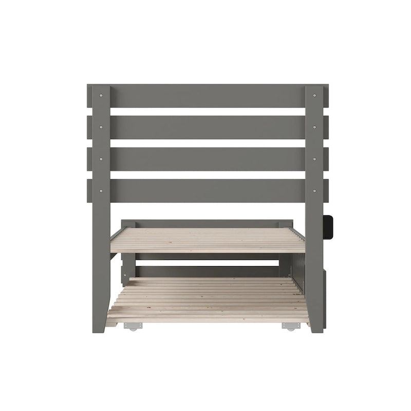 Oxford Bed with Footboard and USB Turbo Charger with Twin XL Trundle
