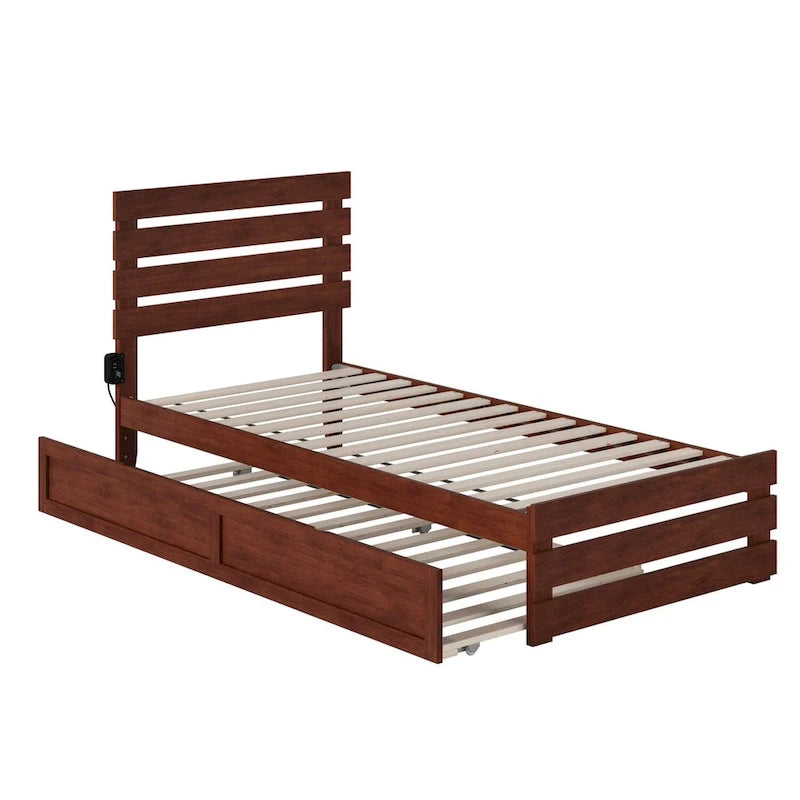 Oxford Bed with Footboard and USB Turbo Charger with Twin XL Trundle