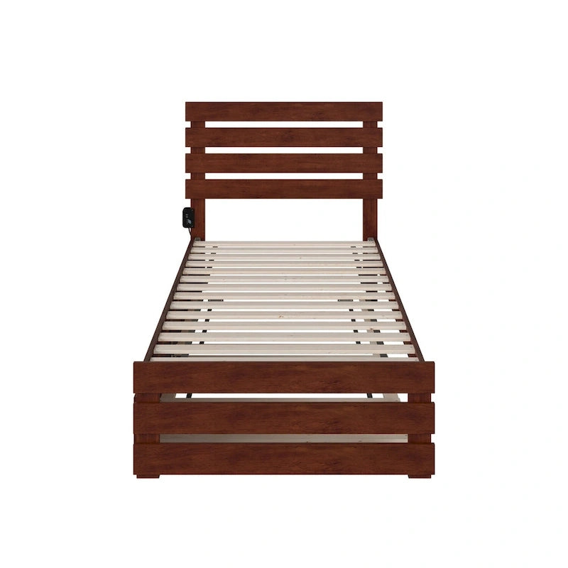 Oxford Bed with Footboard and USB Turbo Charger with Twin XL Trundle