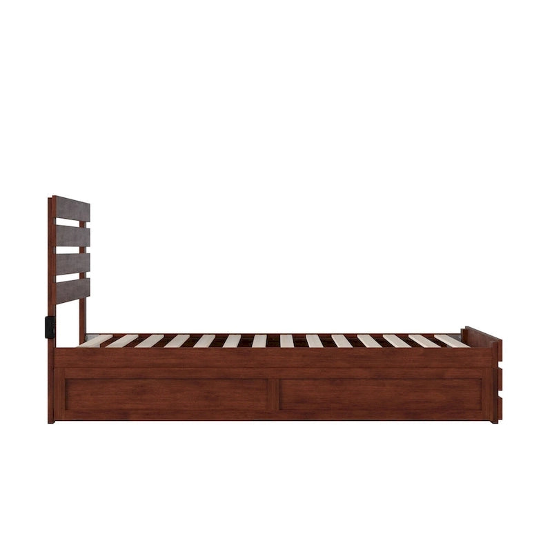Oxford Bed with Footboard and USB Turbo Charger with Twin XL Trundle
