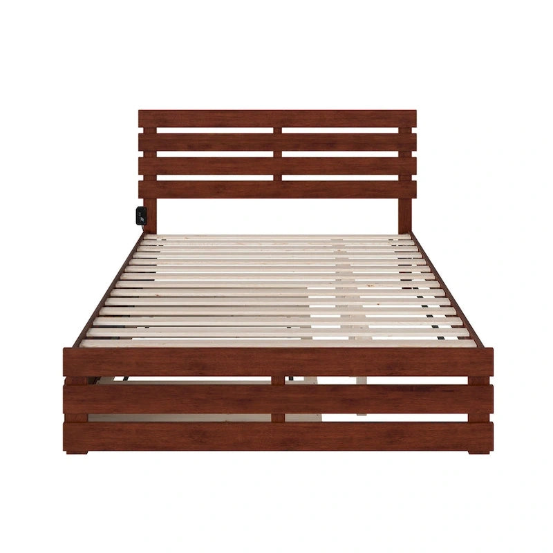 Oxford Bed with Footboard and USB Turbo Charger with Twin XL Trundle
