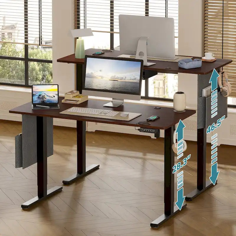 Standing Desk Electric Ergonomic Office Desk Computer Desk Height Adjustable Table with USB Port