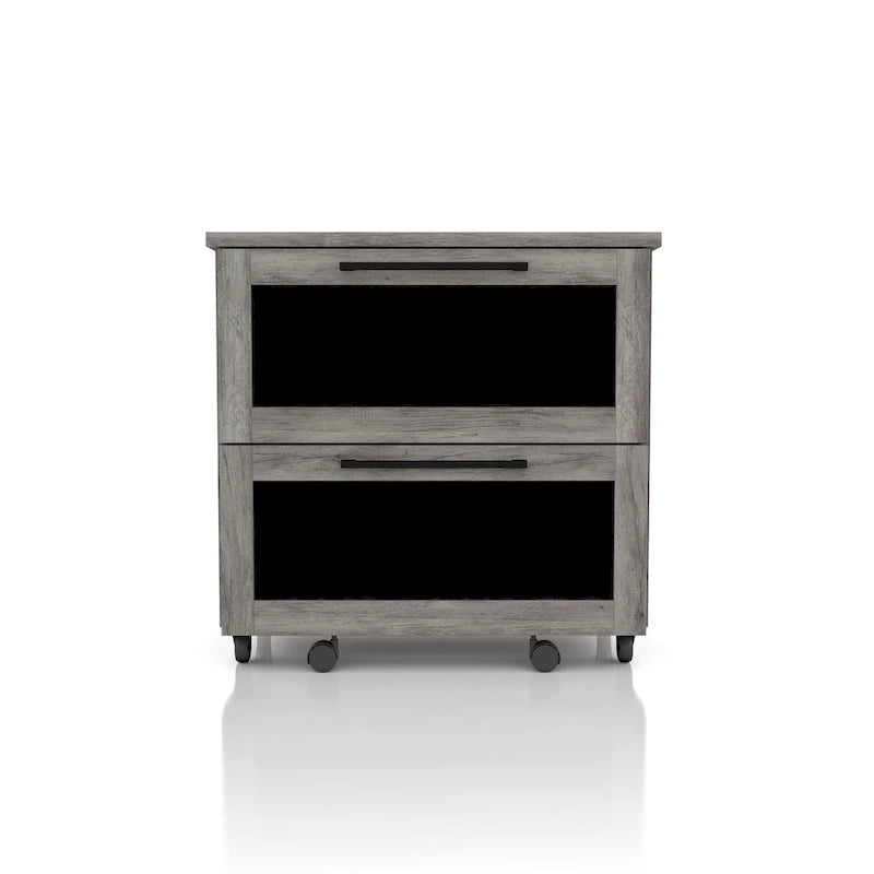 Brett Rustic Grey Oak 2-Drawer File Cabinet by Furniture of America