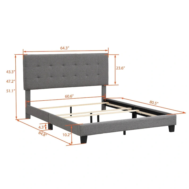 Upholstered Tufted Bed
