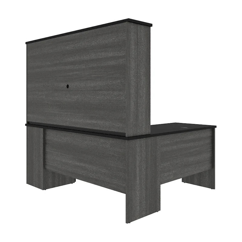 Bestar Norma L-shaped Desk with Hutch