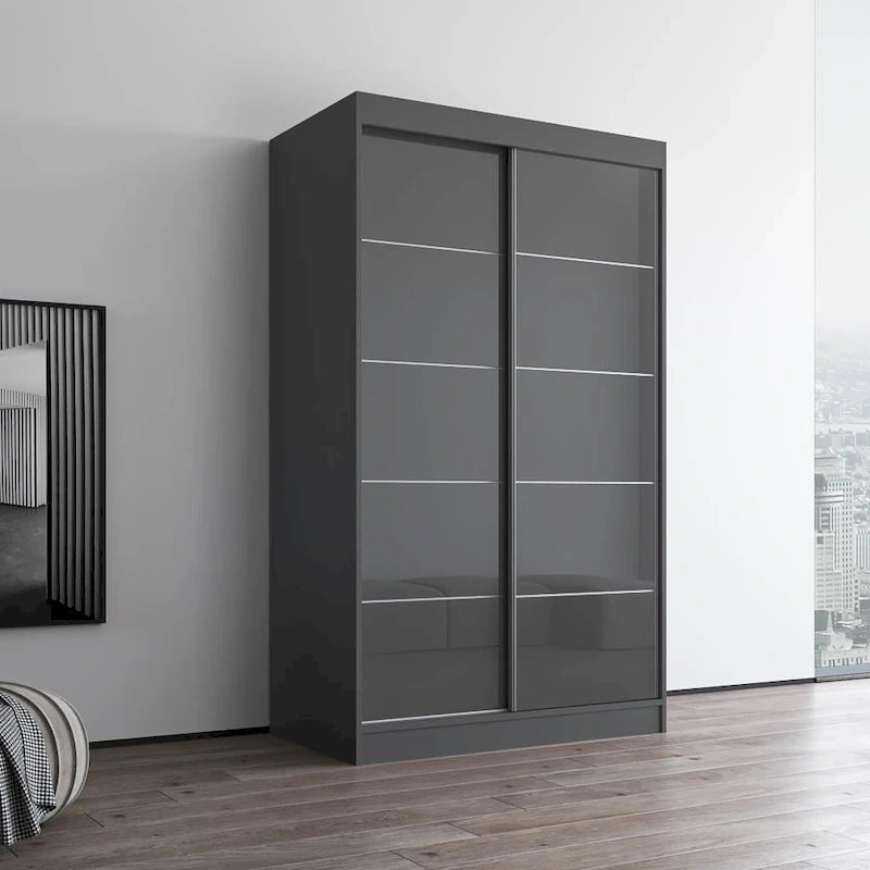 Aria 2 Door Modern High Gloss Wardrobe Armoire