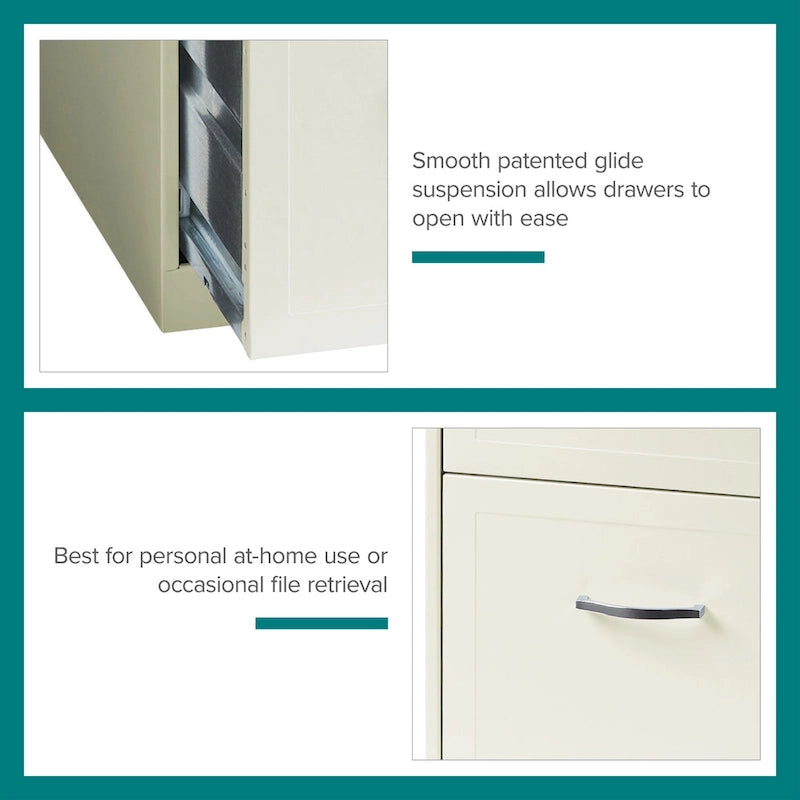Space Solutions Pearl White 4 Drawer Metal Vertical File Cabinet