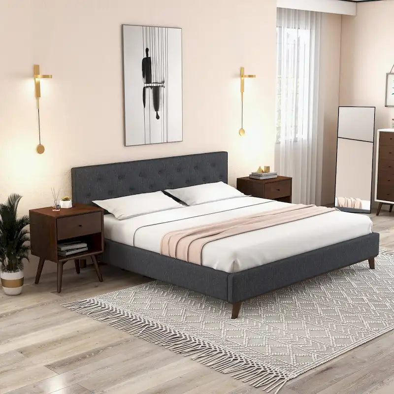 Novel Mid Century Modern Walnut Nightstand Bed Side Tables