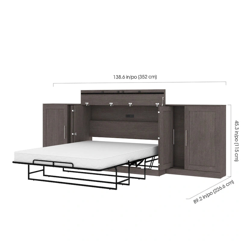 Bestar Pur Cabinet Bed with Two Storage Units