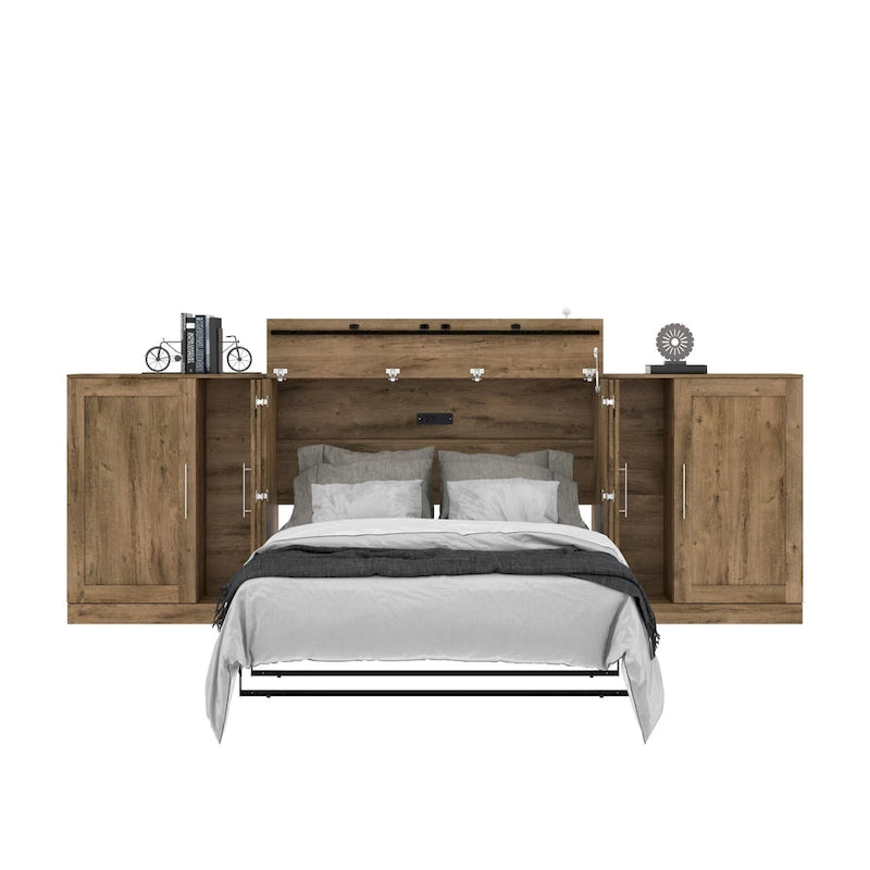Bestar Pur Cabinet Bed with Two Storage Units