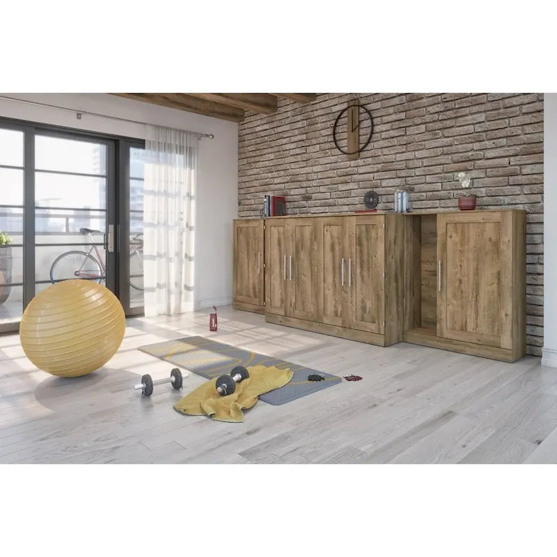 Bestar Pur Cabinet Bed with Two Storage Units
