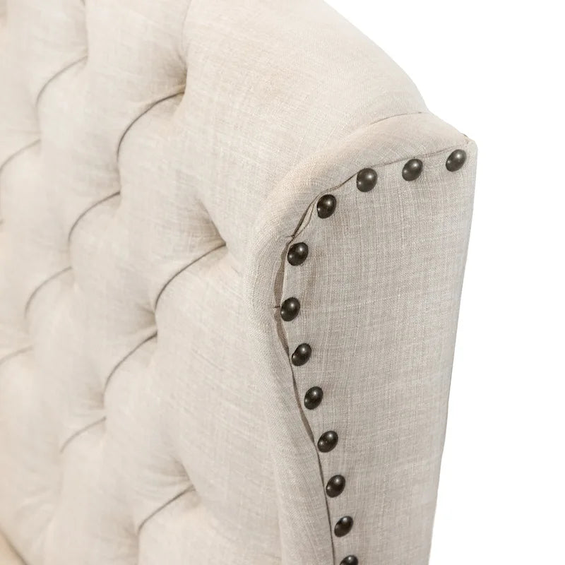 DH LUX Traditional Button-Tufted Set of 2 Dining Chairs by Denhour