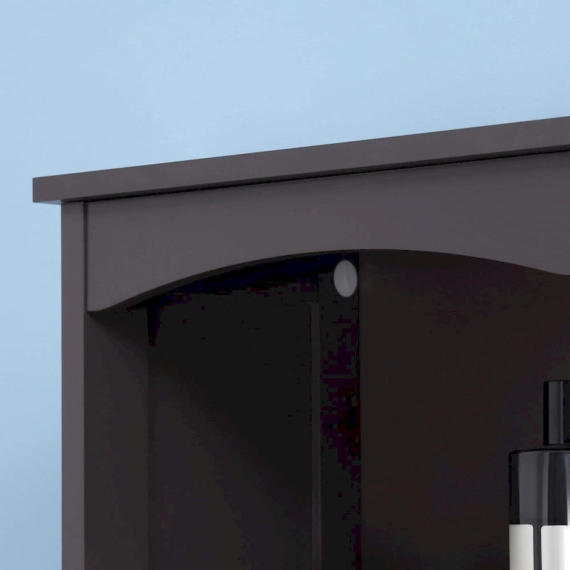 HOMCOM Bathroom Storage Cabinet, Free Standing Bath Storage Unit, Tall Linen Tower with 3-Tier Shelves and Drawer, Brown