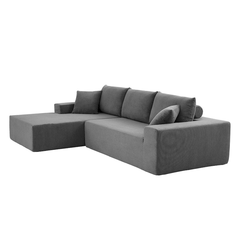 Sectional Couch corduroy Covers 2 pcs L Shape Sectional Sofa Couches for Living Room, Bedroom, Salon, 2 PC Free Combination, Gr