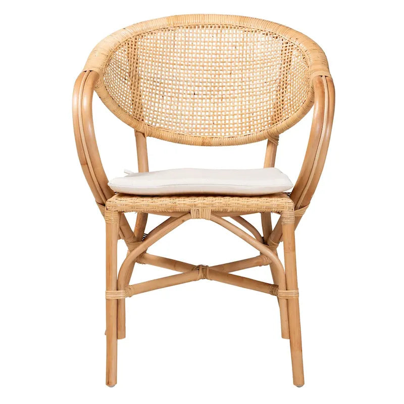 Varick Bohemian Natural Brown Finished Rattan Dining Chair