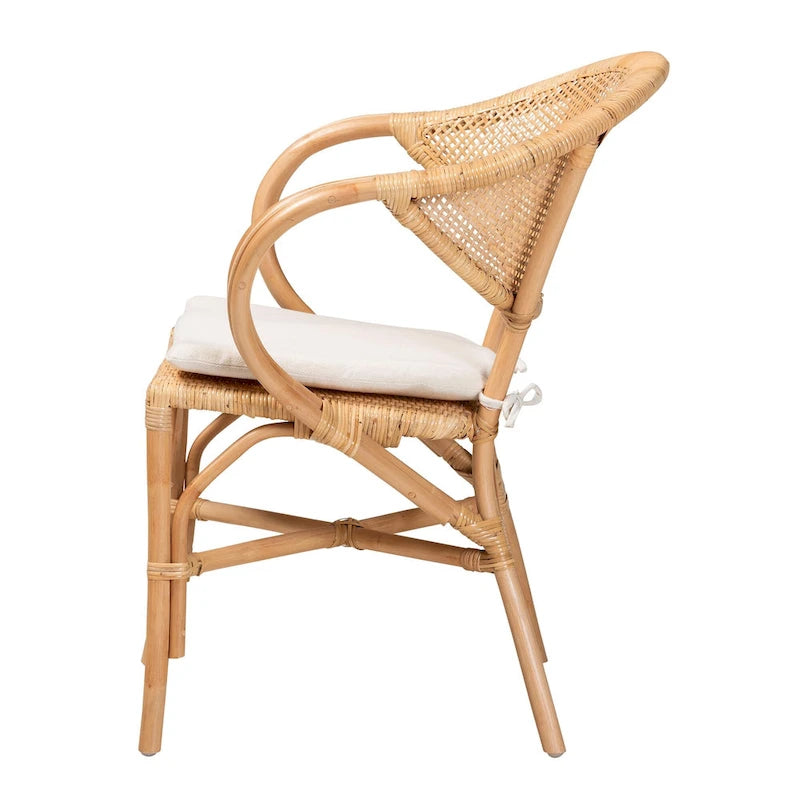 Varick Bohemian Natural Brown Finished Rattan Dining Chair