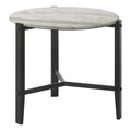 Myranda Faux White Marble and Black End Table