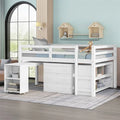 Harper & Bright Designs Wood Twin Low Study Loft Bed