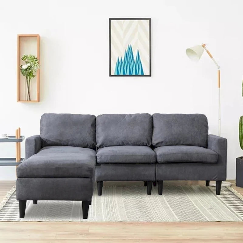 DIY Convertible Sectional Sofa Couch with Ottoman