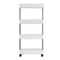 3/4-Layer Mobile Multi-functional Slim Storage Cart,White