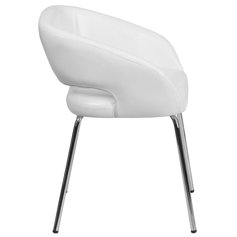 Contemporary LeatherSoft Side Reception Chair with Chrome Legs