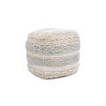 Pasargad Home Grandcanyon Braided Cotton Pouf, 20 Beige