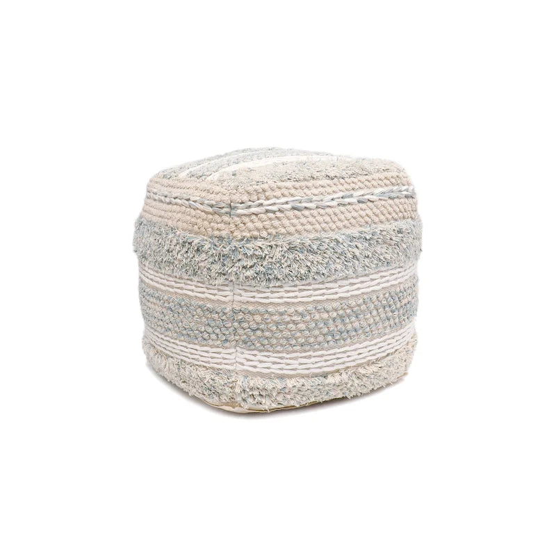 Pasargad Home Grandcanyon Braided Cotton Pouf, 20 Beige