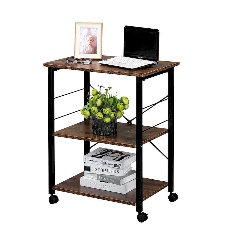 Baker's Rack 3-Tier Microwave Oven Stand Storage Cart Kitchen Rack
