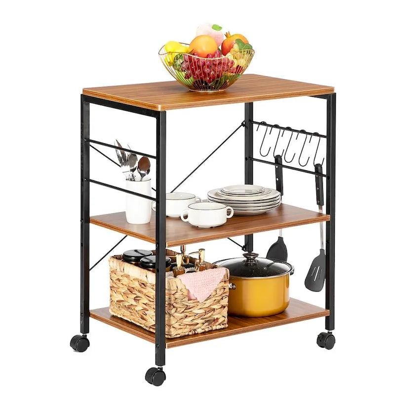 Baker's Rack 3-Tier Microwave Oven Stand Storage Cart Kitchen Rack