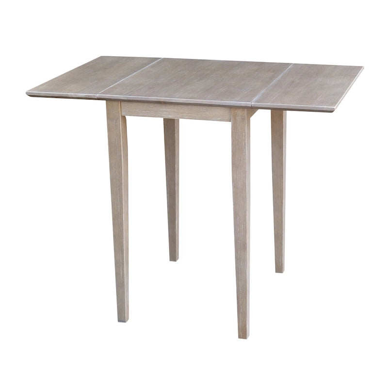 Small Dual Drop Leaf Table with Two Chairs, Washed Gray Taupe