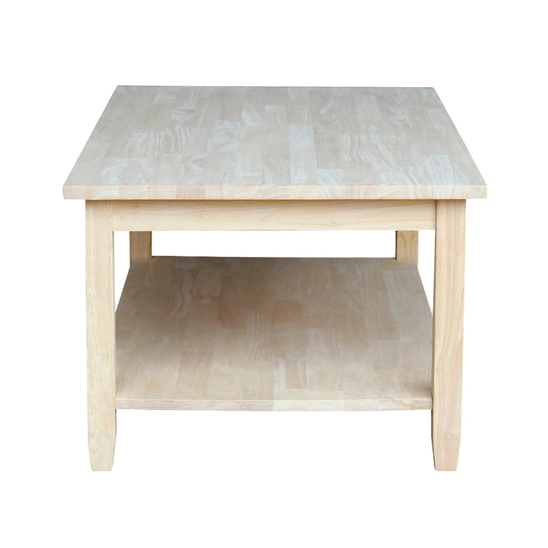 Solano Unfinished Solid Parawood Coffee Table