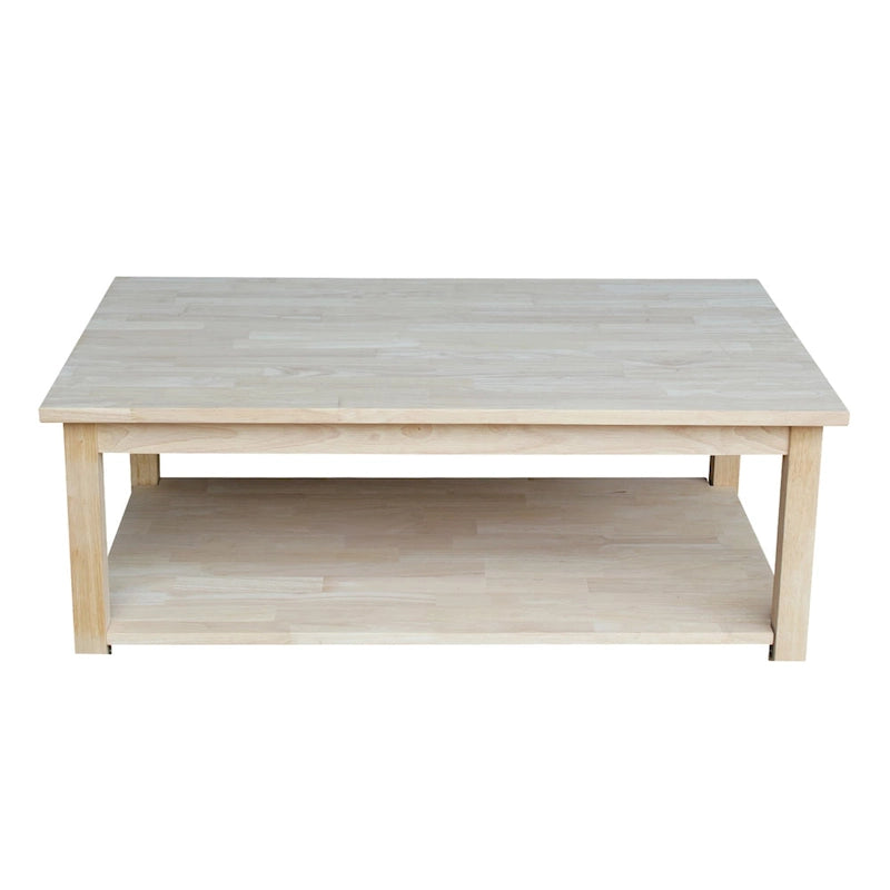 Solano Unfinished Solid Parawood Coffee Table