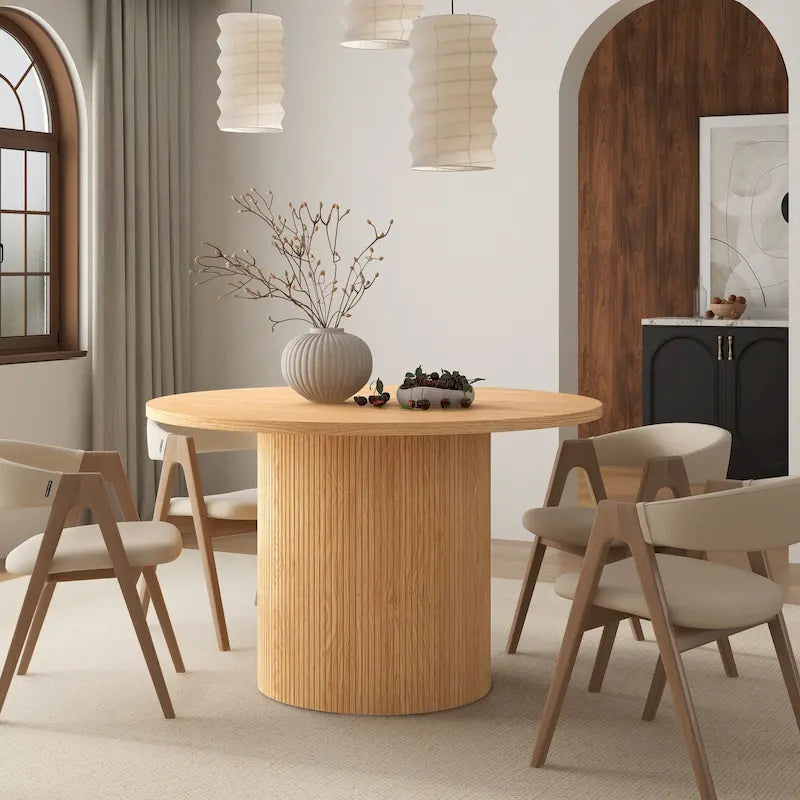 Round Kitchen Table Solid Wood Dining Table