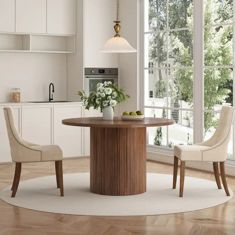 Round Kitchen Table Solid Wood Dining Table