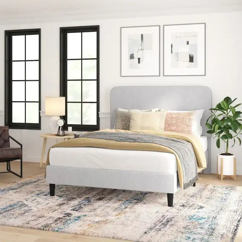 Platform Bed with Headboard - No Foundation Needed