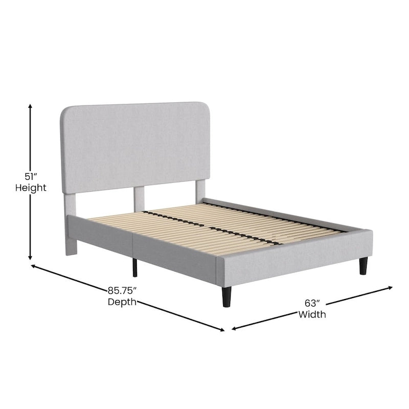 Platform Bed with Headboard - No Foundation Needed