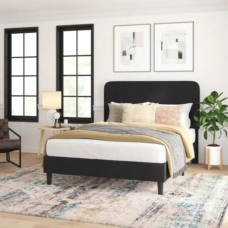 Platform Bed with Headboard - No Foundation Needed