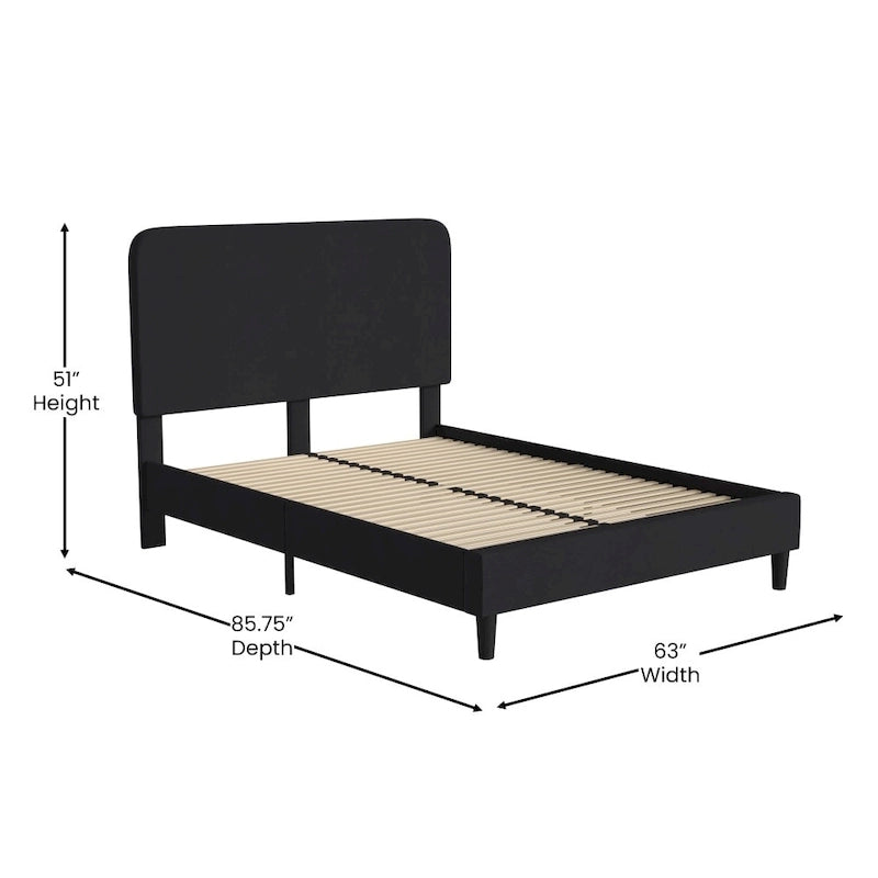 Platform Bed with Headboard - No Foundation Needed