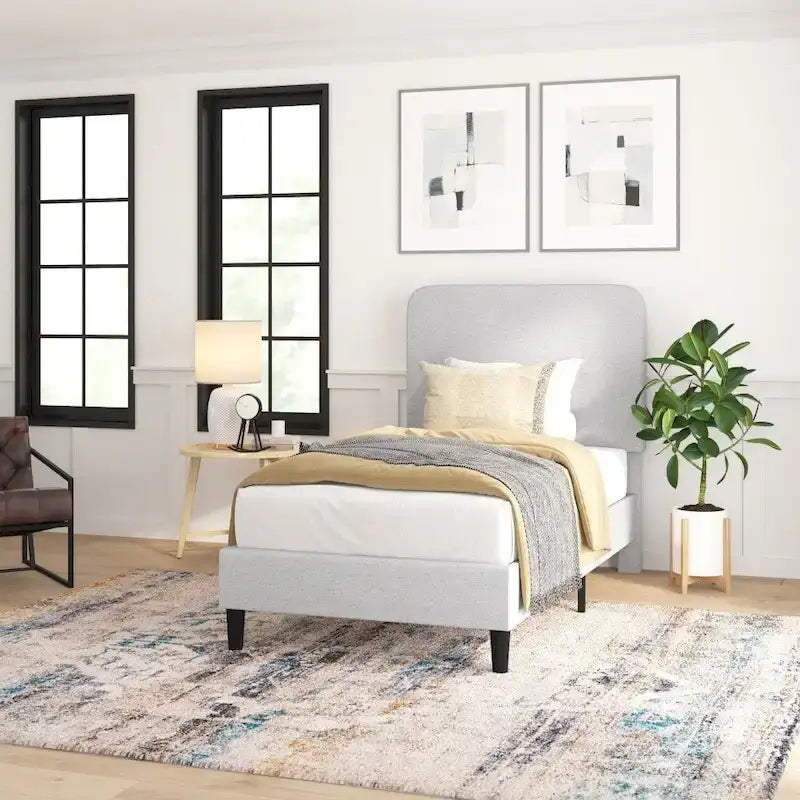 Platform Bed with Headboard - No Foundation Needed