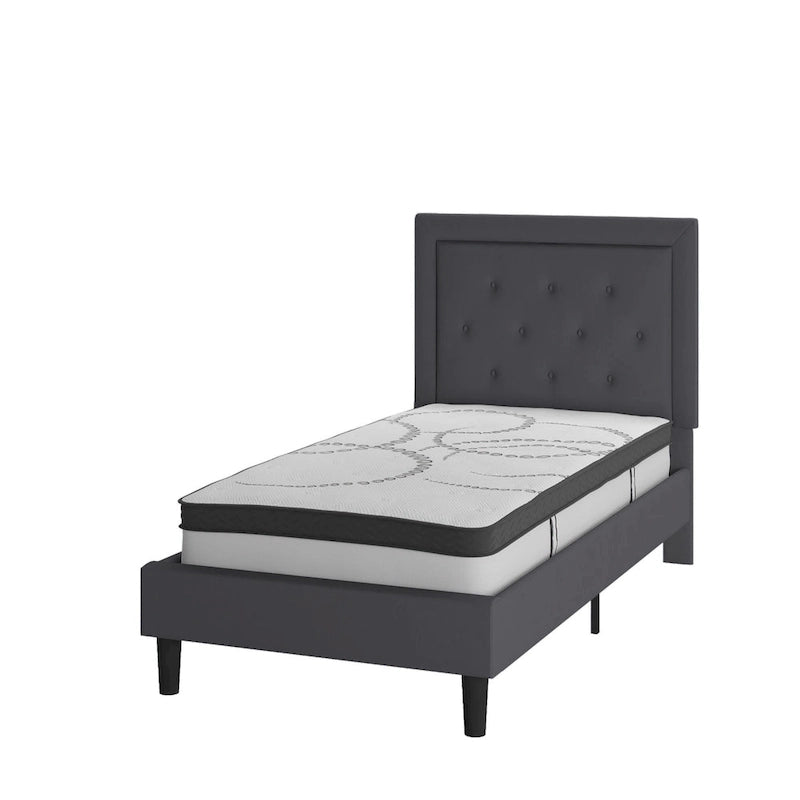 Tufted Platform Bed with 10in. Pocket Spring Mattress