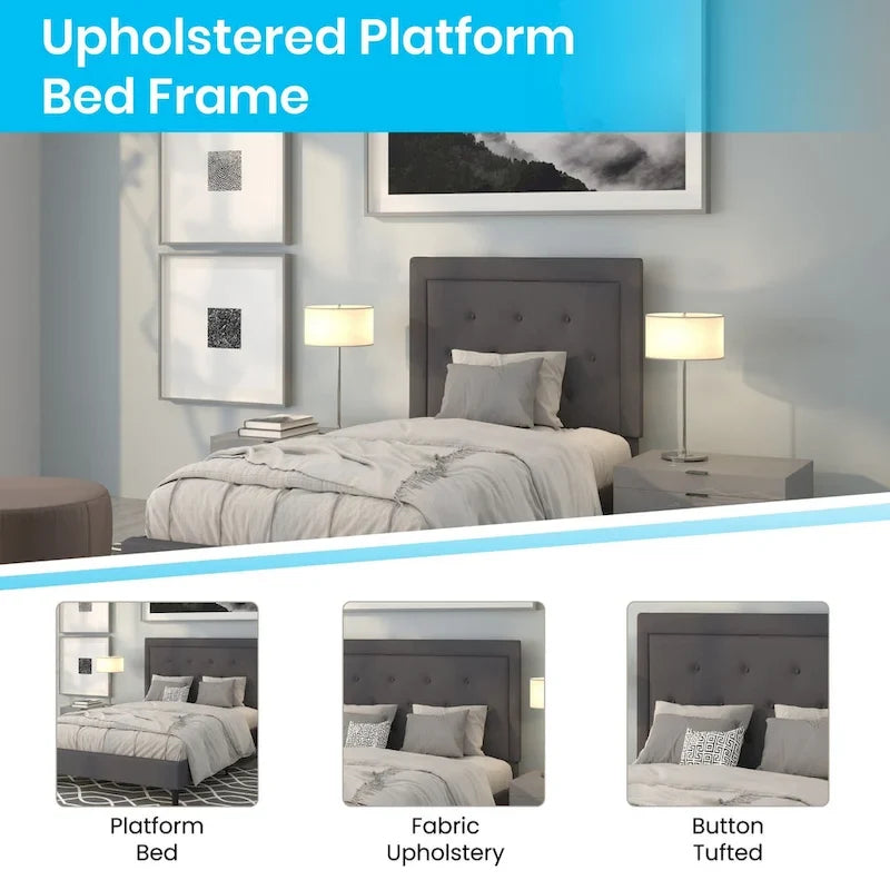 Tufted Platform Bed with 10in. Pocket Spring Mattress