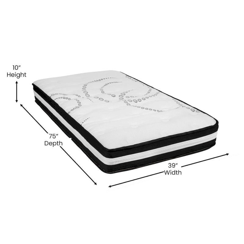 Tufted Platform Bed with 10in. Pocket Spring Mattress