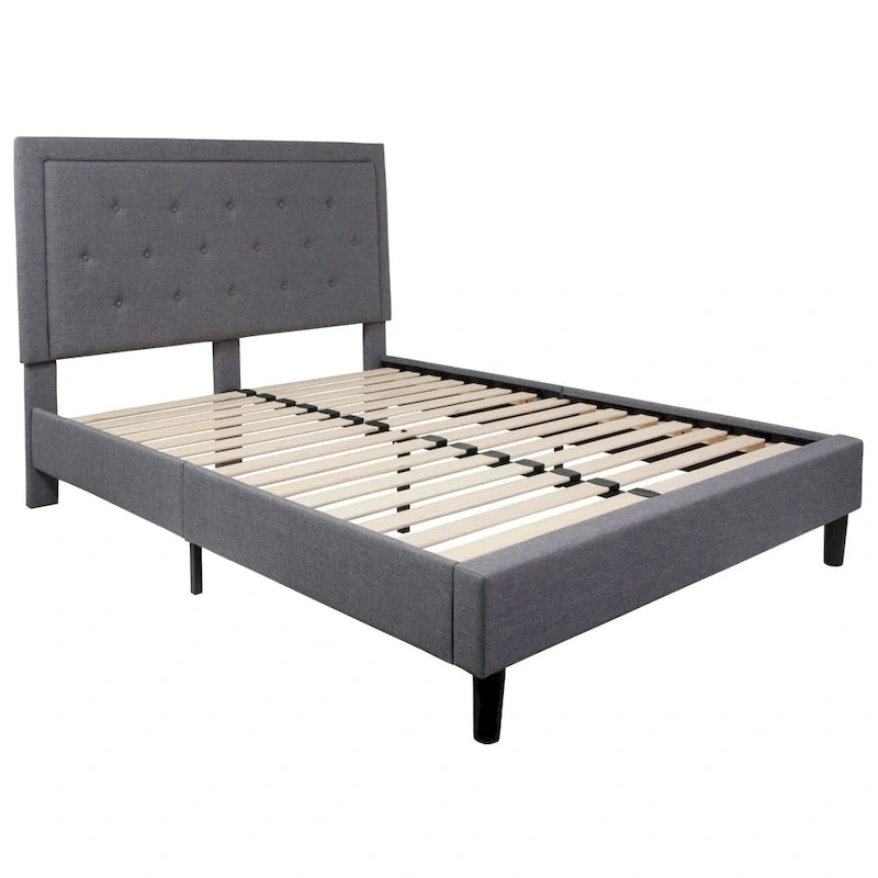 Tufted Platform Bed with 10in. Pocket Spring Mattress