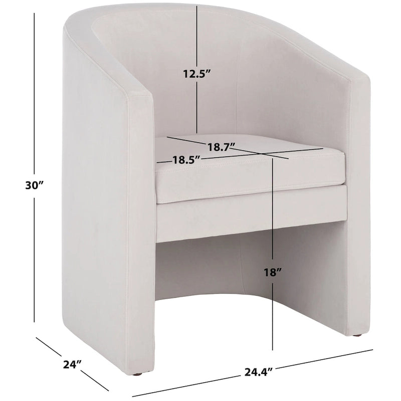 SAFAVIEH Theodosia Barrel Back Accent Chair (Fully Assembled) - W24 x D24 x H30 - 24Wx24Dx30H