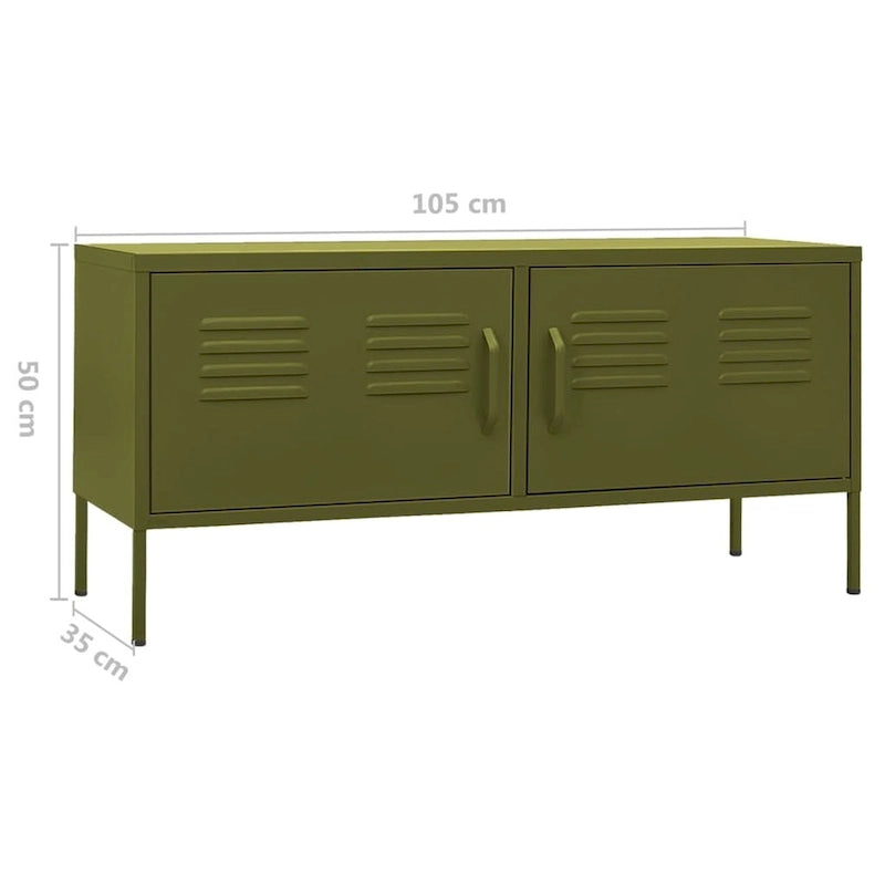 vidaXL TV Stand TV Unit Sideboard Home TV Console Media Unit Cupboard Steel - 41.3 x 13.8 x 19.7